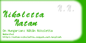 nikoletta natan business card