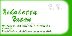 nikoletta natan business card